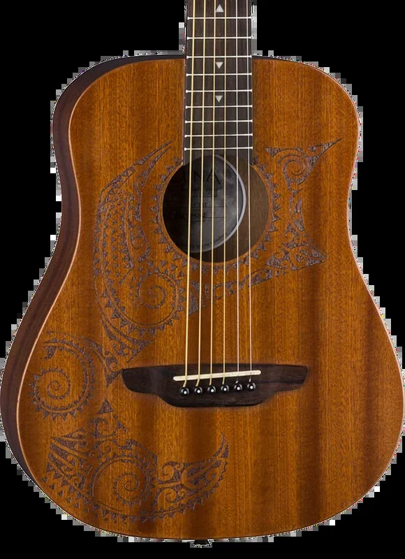 Luna Safari Tattoo Travel Guitar w/Gigbag