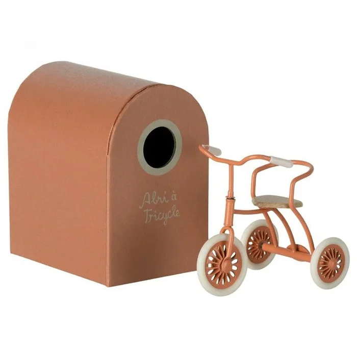 Maileg abri a tricycle for mouse – coral