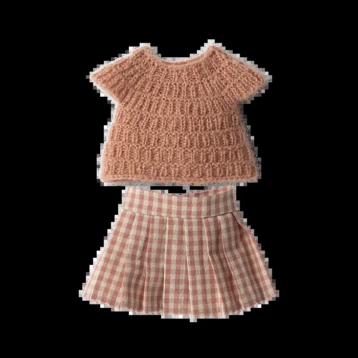 Maileg knitted shirt and skirt, size 3