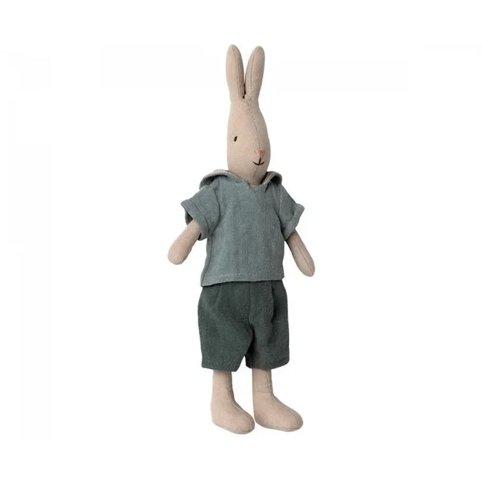 Maileg size 2 rabbit in classic shirt and shorts