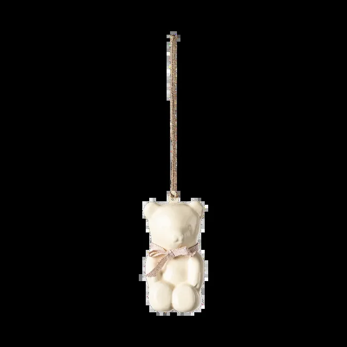 Maileg teddy bear metal ornament – off white/rose