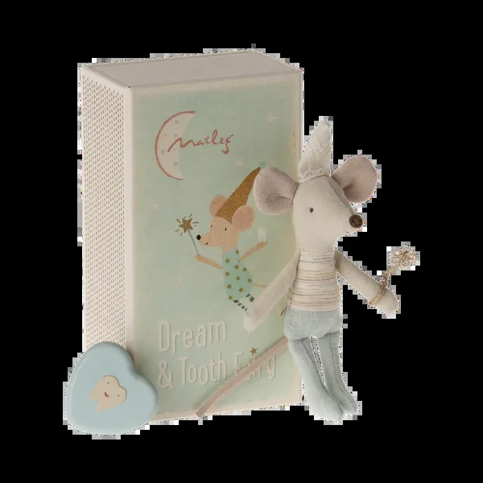 Maileg tooth fairy mouse, little brother in matchbox