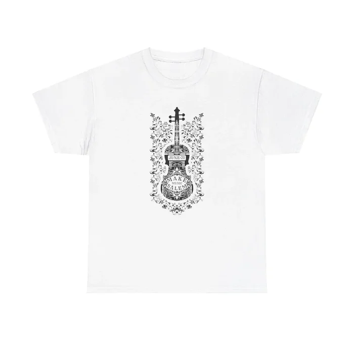 Make Music Day Salem Floral Violin Black Logo T-Shirt