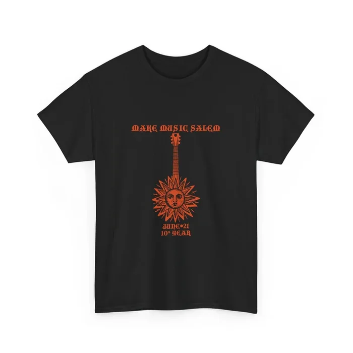 Make Music Day Salem Sun Guitar Orange Logo T-Shirt