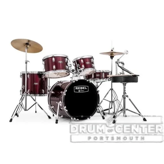 Mapex Rebel 5 Pc Complete Junior Set Up w/Fast Size Toms Dark Red