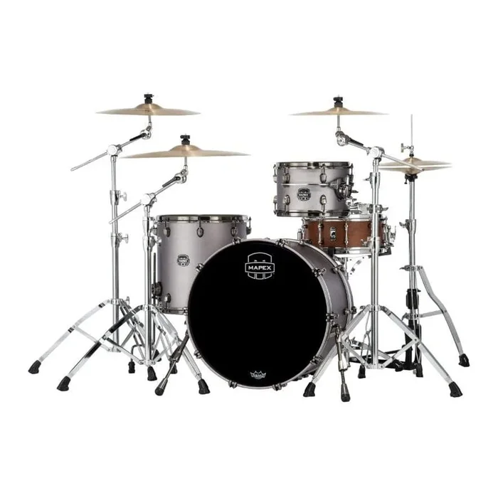 Mapex Saturn Evolution Hybrid Organic Rock 3 Pc Drum Set w/o Snare 22/12/16 Gun Metal Grey