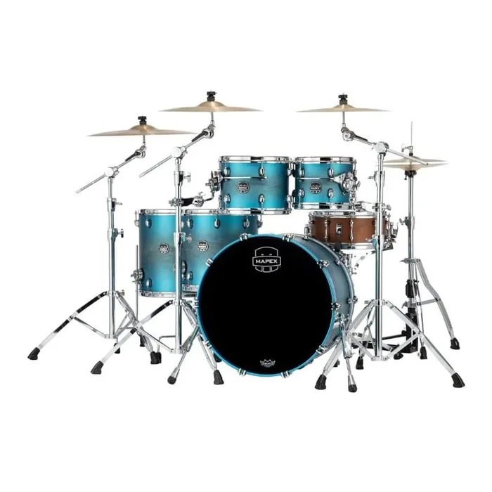Mapex Saturn Evolution Workhorse 5 Pc Maple Drum Set w/o Snare 22/10/12/14/16 Exotic Azure Burst