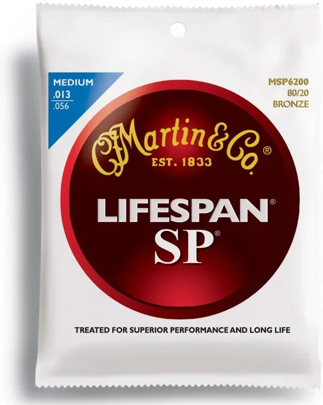 Martin Lifespan SP 80/20 Bronze Guitar Strings -.013-.056 Medium