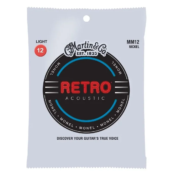 Martin MM12 Acoustic Guitar Strings – Retro Monel, Light – 12-54