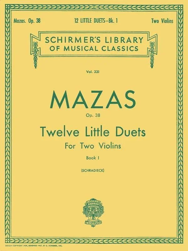 Mazas, 12 Little Duets Op. 38 Book 1 for 2 Violins (Schirmer)