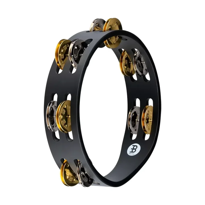 Meinl CTA2M-BK 8″ Compact Double Row Nickel Plated Steel/Brass Jingles Tambourine