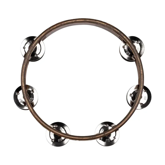 Meinl Cta2vm-Wb 8″ Compact Double Row Hammered Nickel Plated Steel/Brass Jingles Tambourine – Walnut Brown