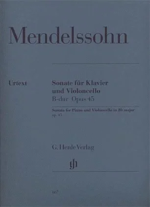 Mendelssohn, F. (Elvers, ed.): Sonata in Bb Major, Op.45, urtext (cello & piano)