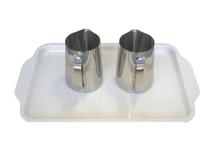 Montessori Wet Pouring Activity – includes 2 Metal Pitchers & Melamine Tray