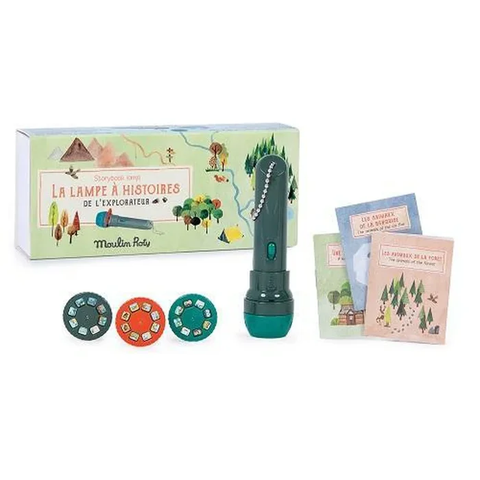 Moulin Roty l’explorateur storybook torch with 3 mini books
