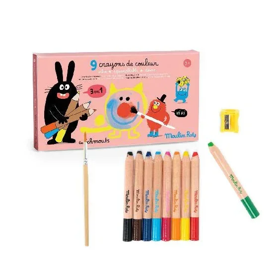 Moulin Roty Schmouks – 3-in-1 colouring pencils
