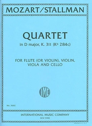 Mozart, W.A.: Quartet in D major, K.311 (flute or violin, viola, cello)
