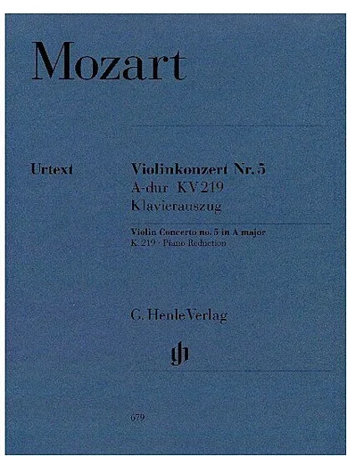 Mozart, W.A. (Seiffert, ed.): Concerto No. 5 in A, K.219, urtext (violin and piano)