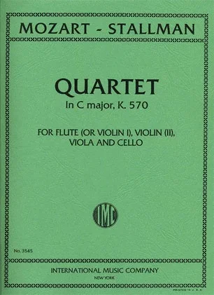 Mozart, W.A.: String Quartet in C major, K.570 (flute or violin, viola and cello)