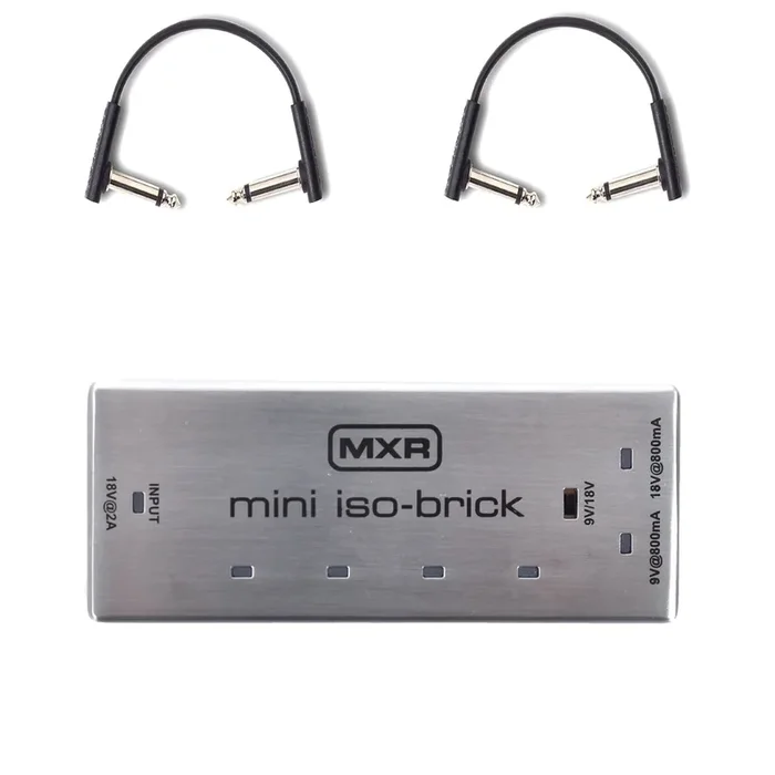 MXR Mini Iso Brick w/RockBoard Flat Patch Cables Bundle