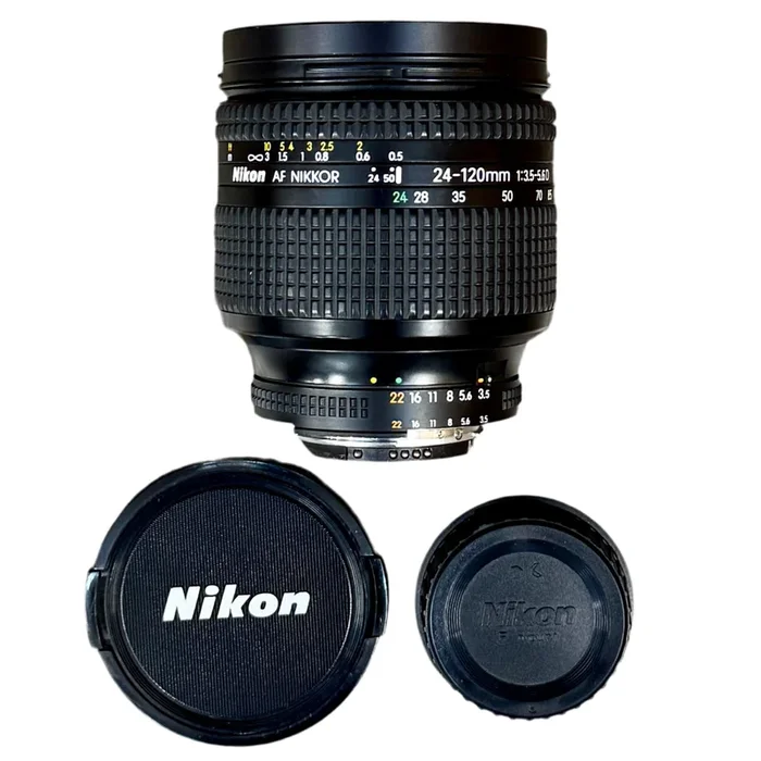 Nikon AF NIKKOR 24-120mm f/3.5-5.6D Camera Lens w/ Front & Rear Caps (F-Mount)