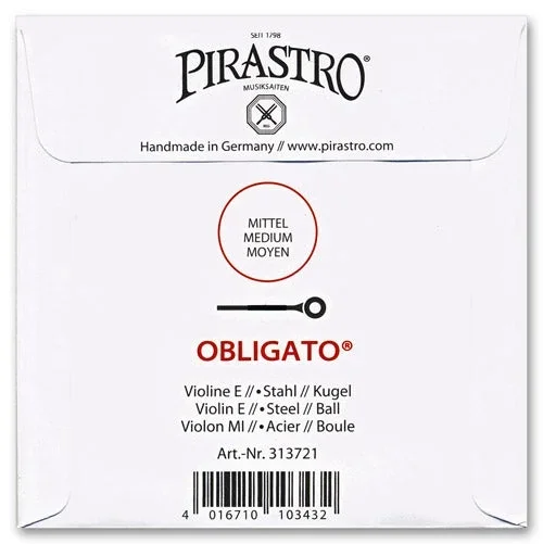 Obligato Violin E String – 4/4 – Medium Gauge – Ball (Tin-Plated Carbon Steel)