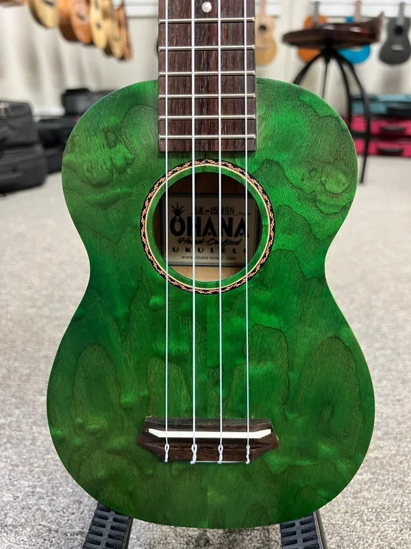 Ohana SK-15W-GN Willow Wood Soprano Ukulele – Green