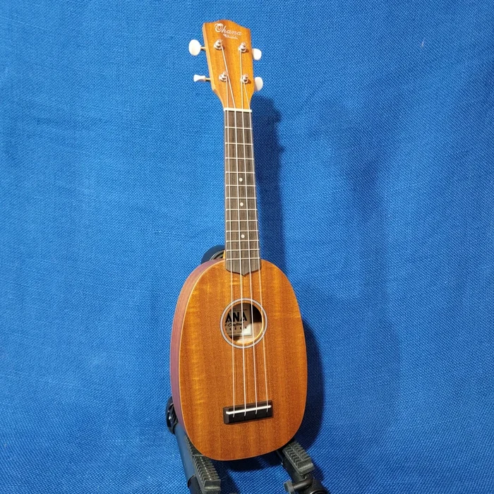 Ohana Soprano Pineapple Starter Pack PK-10 Lam Mahogany Ukulele Bag, Tuner, Strap, Button S854
