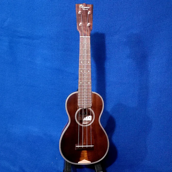 Ohana Soprano SK-390 All Solid Koa Vintage Martin 3M-Style Ukulele with Hard Case s507