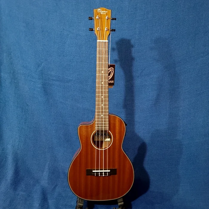 Ohana Tenor TK-35GCE-LH LEFTY All Solid Mahogany Gloss Cutaway A/E Ukulele h655