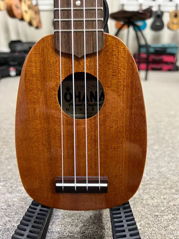 OHANA TTPK-25G Solid Mahogany Sopranissimo Pineapple Ukulele – Mini Pineapple Uke