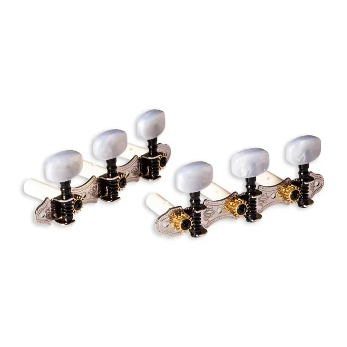 Ortega Family Series Guitar Tuning Machines – Chrome/White