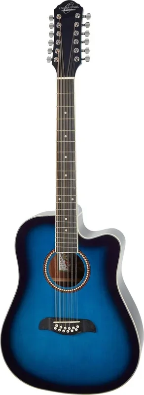 Oscar Schmidt 12-String Acoustic Electric Guitar BLUE