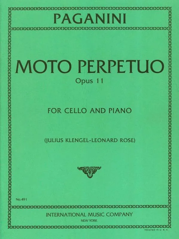 Paganini, Moto Perpetuo Op. 11 for Cello and Piano (IMC)
