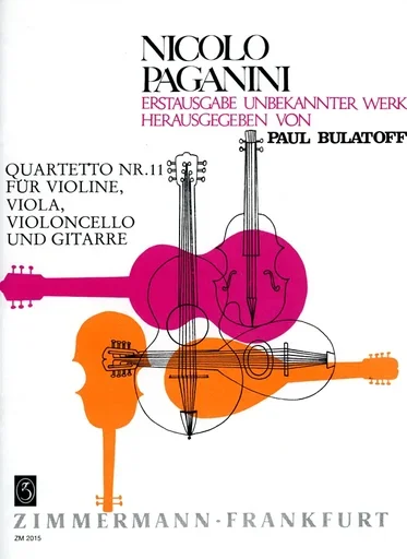 Paganini, Niccolo: Quartet No.11 in A Major (violin, viola, cello, guitar)