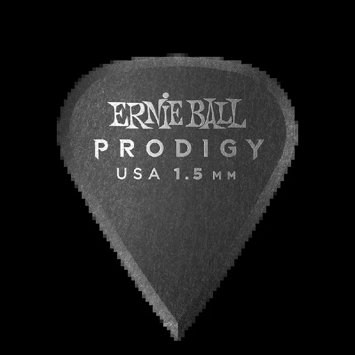 Paquete de 6 picos Ernie Ball Prodigy 1.5mm Delrin – Negro Sharp