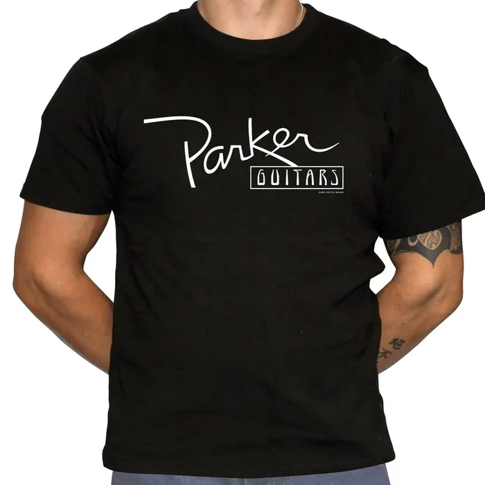 Parker Guitars Black T-Shirt w/White Logo – XL Size