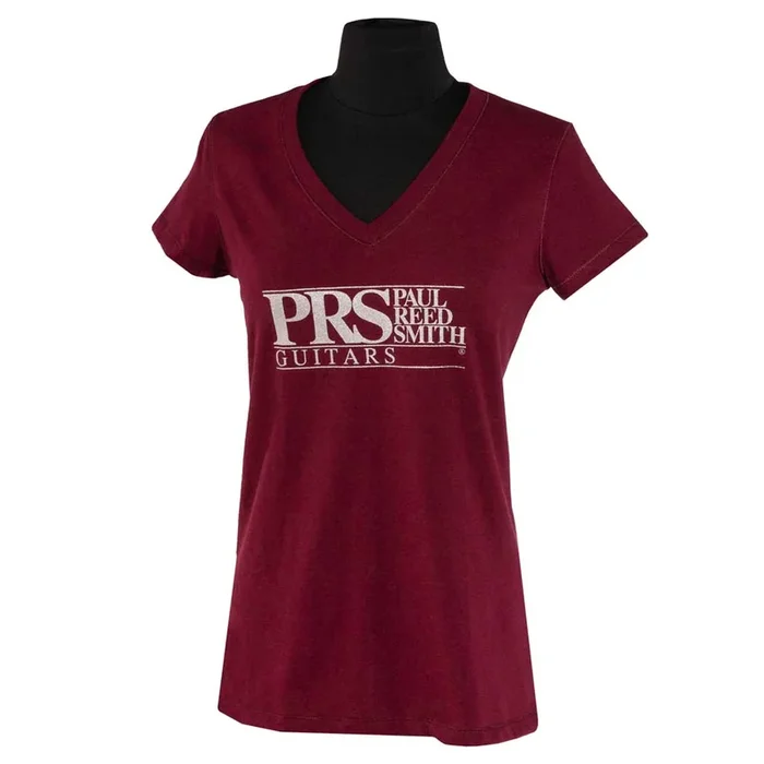 Paul Reed Smith Women’s Block Logo Tee – Oxblood Red