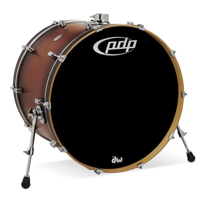 PDP Concept Series Maple Bass Drum, 18×24, Satin Tobacco Burst w/Chrome Hw