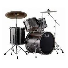 Pearl Export 5pc Drum Set w/20BD Smokey Chrome w/Hardware