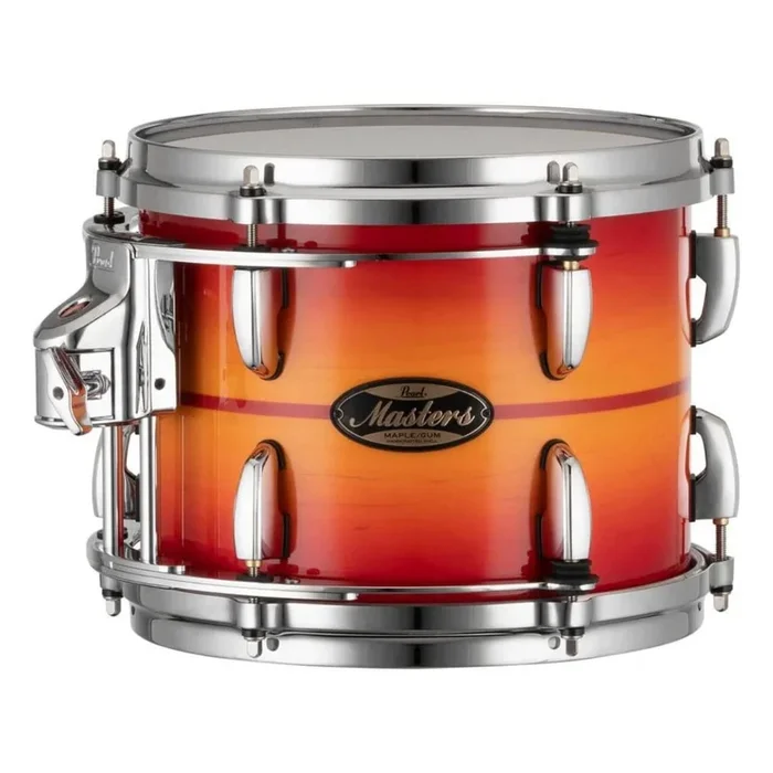 Pearl Masters Maple/Gum Tom 10×8 w/L-Bracket R2 Mount Sunburst Redstripe