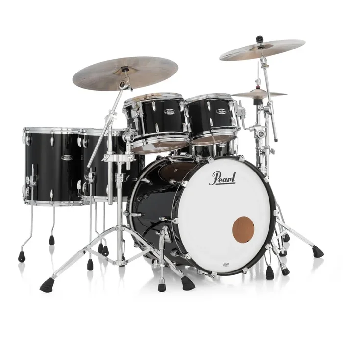 Pearl Masters Maple MM6 4pc Drum Set w/22x16BD w/L-Bracket R2 Mounts Piano Black