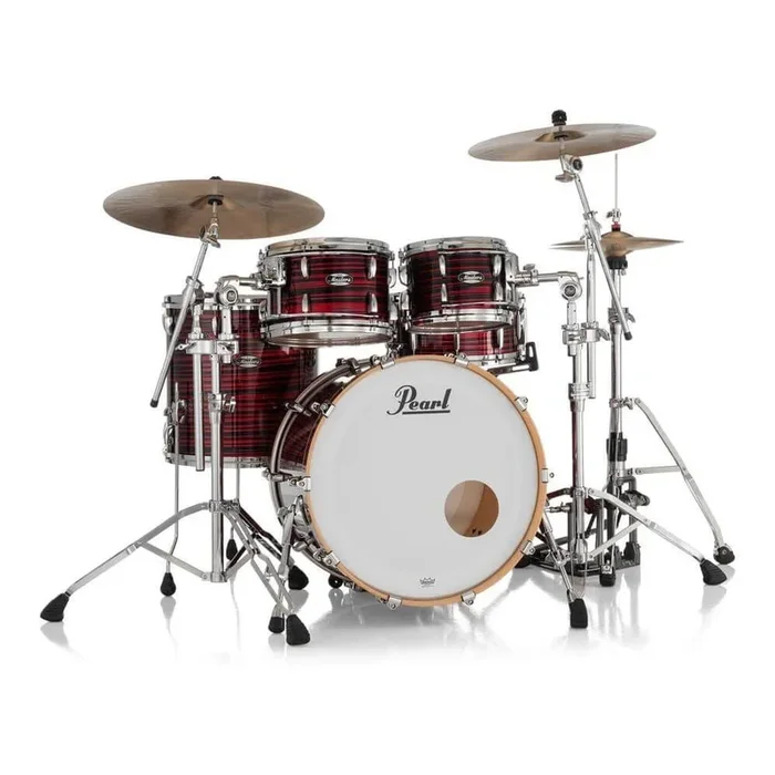 Pearl Masters Maple MM6 4pc Drum Set w/22x16BD w/Standard R2 Mounts Red Oyster Swirl