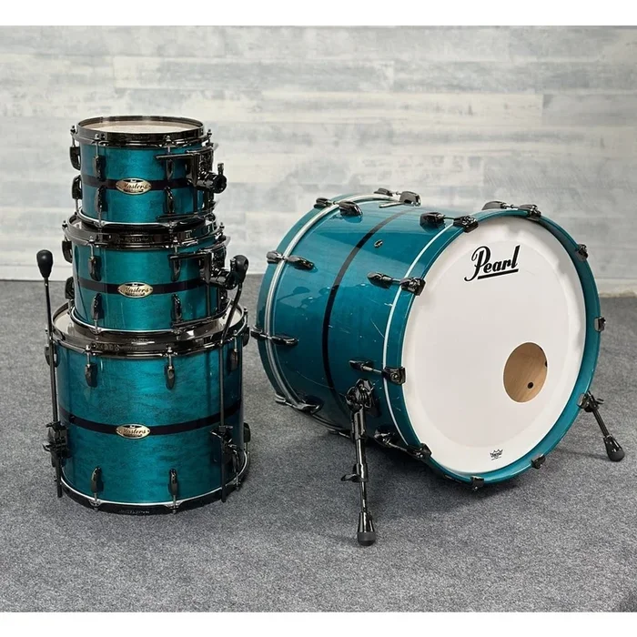 Pearl Masters Maple Reserve 4pc Drum Set Aqua Turquoise Stripe – Blowout Deal!