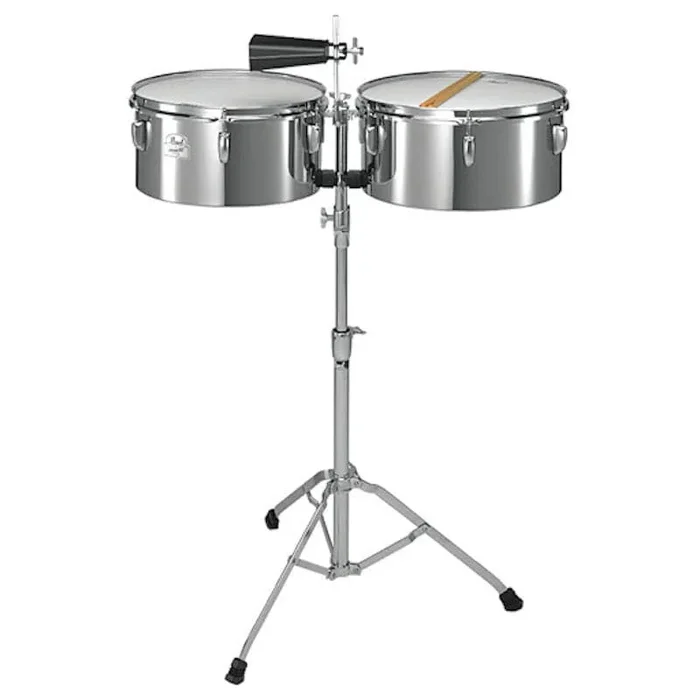 Pearl Primero 13/14 Steel Timbales w/Stand, Stick