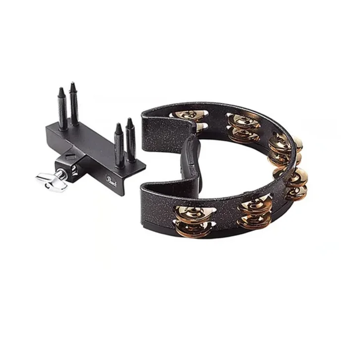 Pearl Quick Draw Tambourine Gold Jingles with Quickmount Holder – X Model