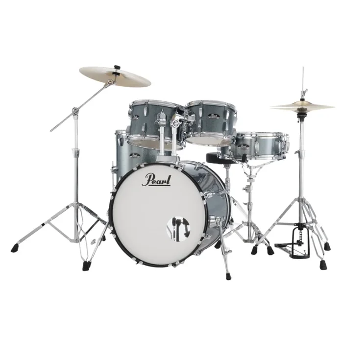 Pearl Roadshow 20″ 5pc Fusion Drum Kit with Hardware and Cymbals – Aqua Blue Glitter