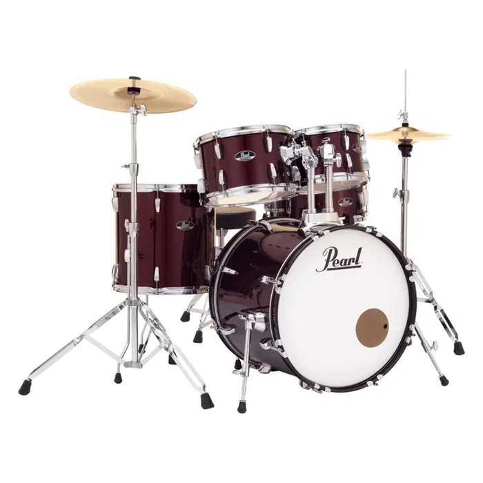 Pearl Roadshow 20″ 5pc Fusion Drum Kit with Hardware and Cymbals – Red Wine