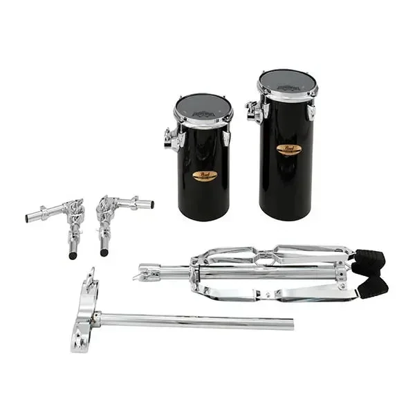Pearl Rocket Toms w/Stand 6×12 & 6×15 Piano Black