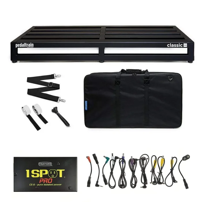 Pedaltrain Classic PRO Pedalboard 5 Rails 32×16 w/Soft Case w/Truetone CS-6 Power Supply Bundle